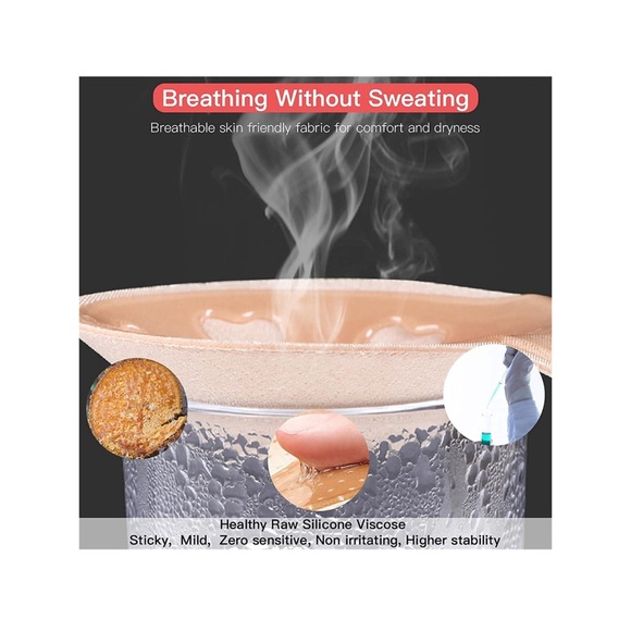 2 Pairs Sticky Bra Adhesive Invisible Bra, Strapless Backless Reusable - Picture 5 of 10